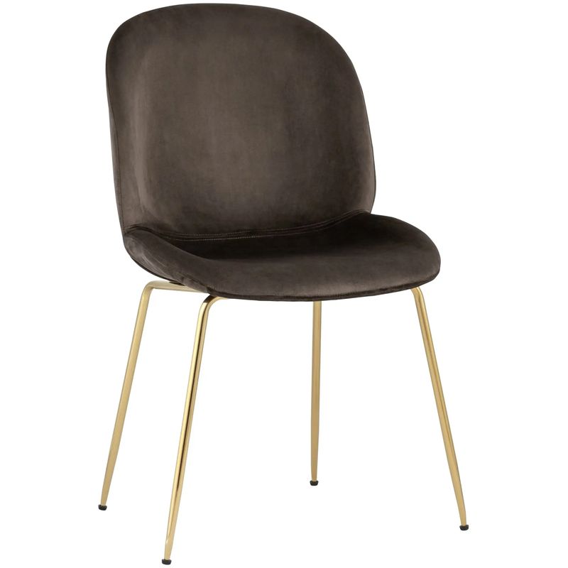 Стул Коричневый Велюр Vendramin Chair Коричневый Золотой Стул Коричневый Велюр Vendramin Chair Коричневый Золотой в Челябинске | Loft Concept