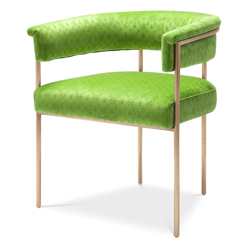 Стул Philipp Plein Dining Chair Monogram Зелёный Зеленый Золотой Стул Philipp Plein Dining Chair Monogram Зелёный Зеленый Золотой в Челябинске | Loft Concept