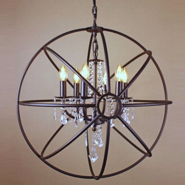 Люстра Orb Iron Farn Sphere Pendant Glass Коричневый Люстра Orb Iron Farn Sphere Pendant Glass Коричневый в Челябинске | Loft Concept
