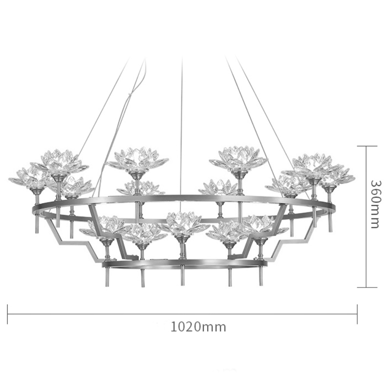 Большая Люстра Хрустальные Цветы Лотоса Lotus flower Clear Glass lamp 15 Большая Люстра Хрустальные Цветы Лотоса Lotus flower Clear Glass lamp 15 в Челябинске