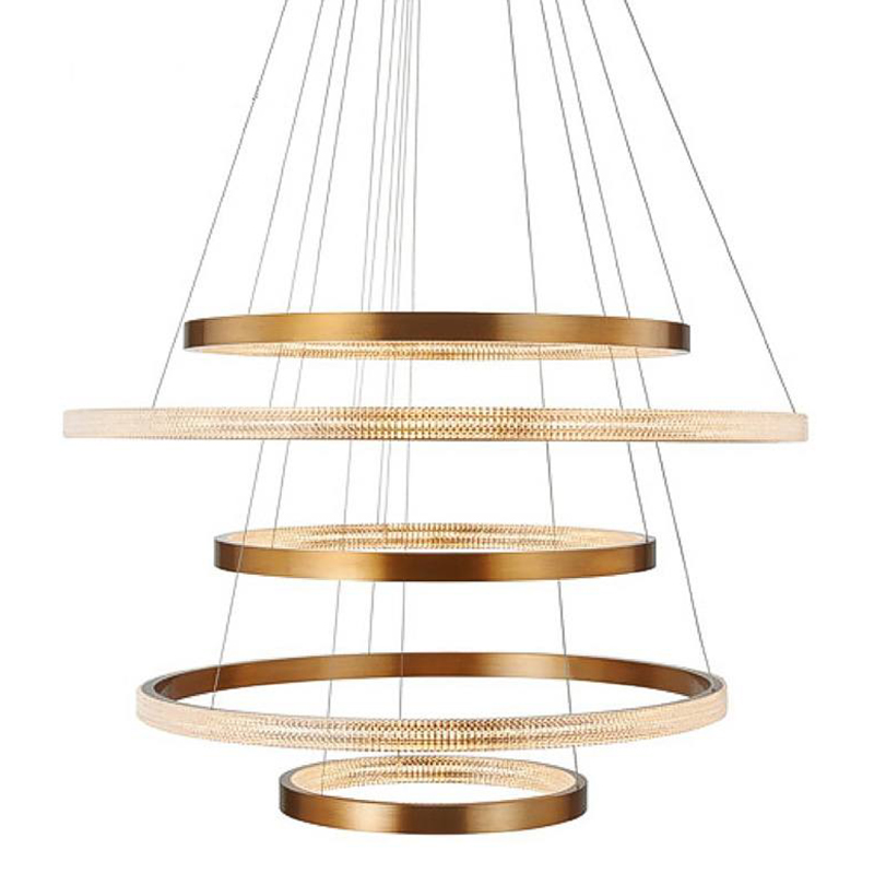 Люстра композиция из пяти колец Five Round Horizontal Rings Brass Chandelier Латунь Прозрачный Люстра композиция из пяти колец Five Round Horizontal Rings Brass Chandelier Латунь Прозрачный в Челябинске | Loft Concept
