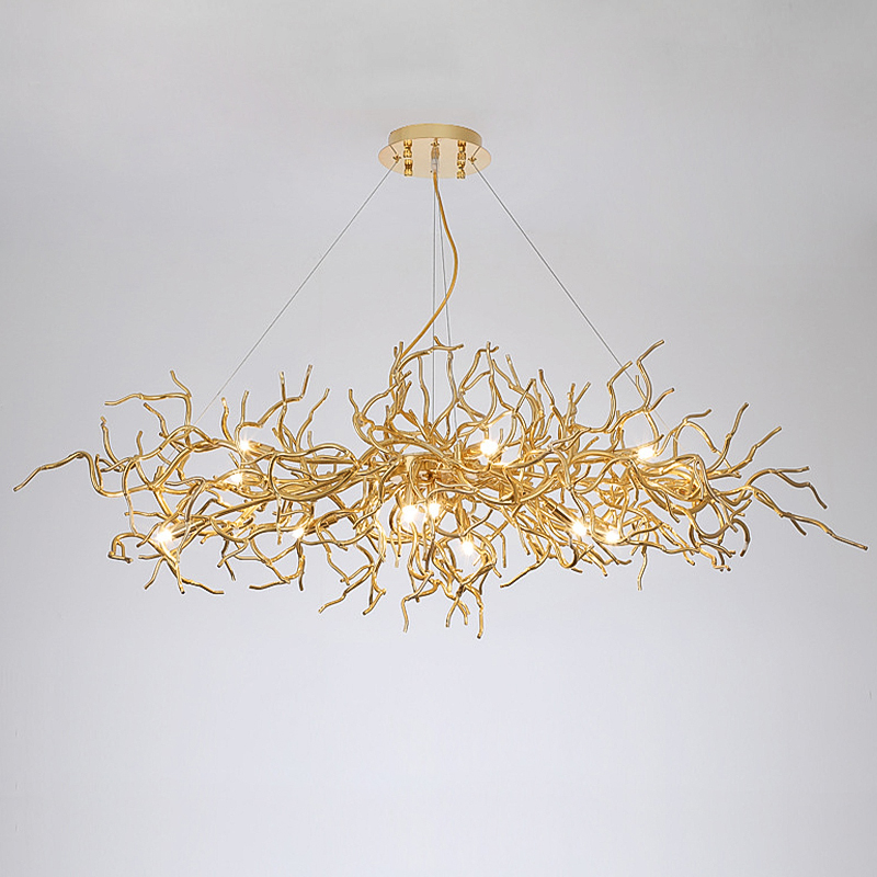 Люстра Felicite Long Gold Branches Chandelier Золотой Люстра Felicite Long Gold Branches Chandelier Золотой в Челябинске | Loft Concept