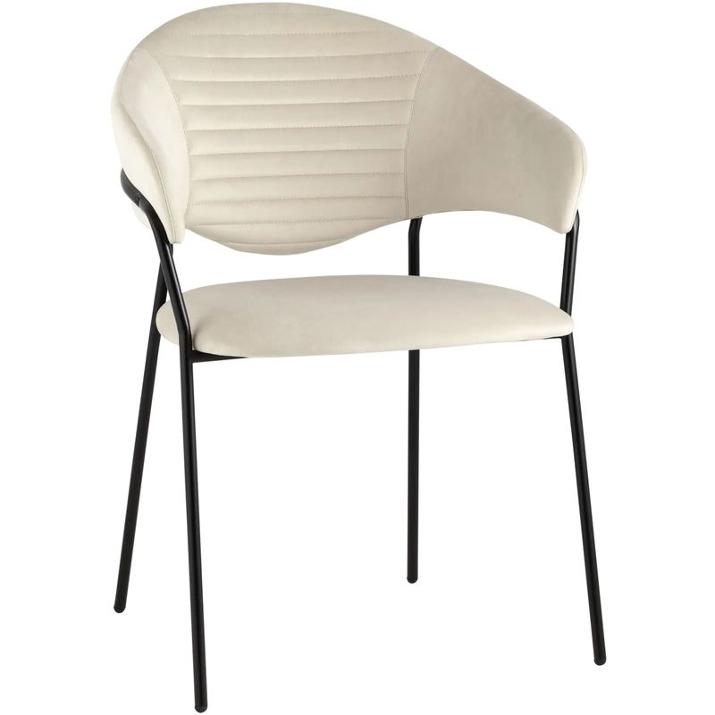 Стул Alexis Chair Молочный Велюр Молочный Черный Стул Alexis Chair Молочный Велюр Молочный Черный в Челябинске | Loft Concept