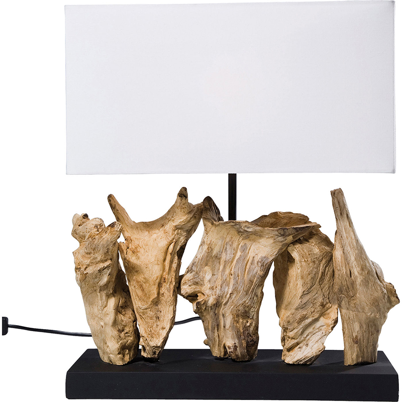 Настольная лампа Wooden Table Lamp Белый Древесина Настольная лампа Wooden Table Lamp Белый Древесина в Челябинске | Loft Concept