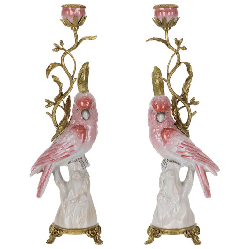 Подсвечник Pink Red Parrot Candlestick L or R Бронза Розовый (Rose) Красный Подсвечник Pink Red Parrot Candlestick L or R Бронза Розовый (Rose) Красный в Челябинске | Loft Concept