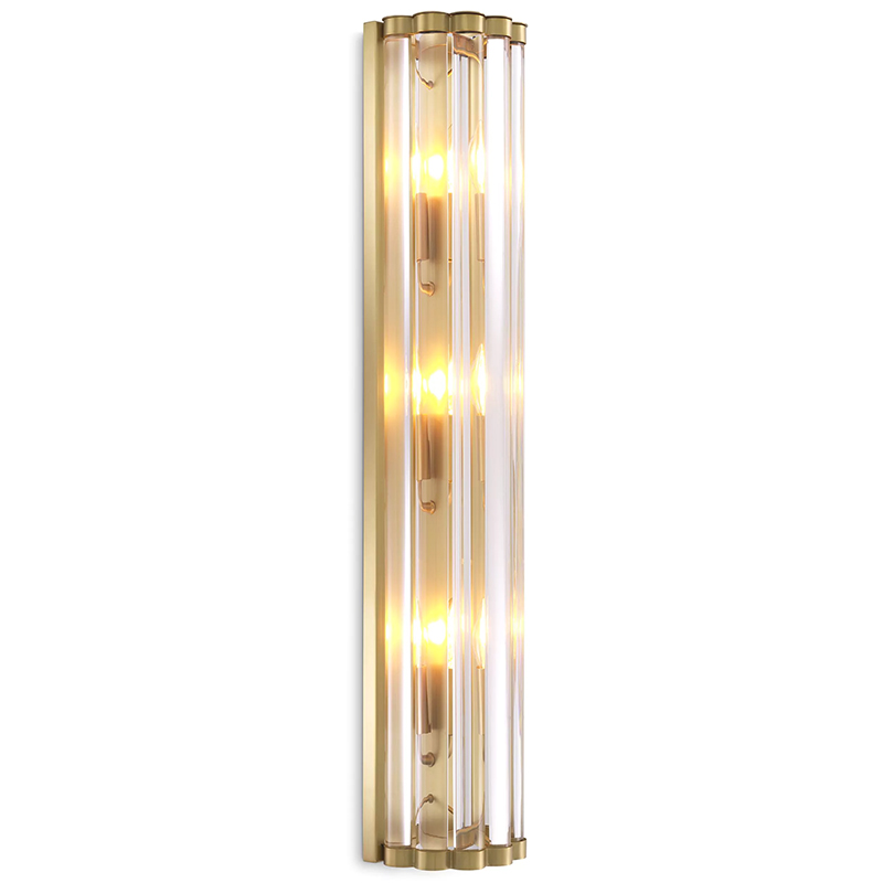 Бра Eichholtz Wall Lamp Amalfi Brass Прозрачное Стекло Латунь в Челябинске | Loft Concept 