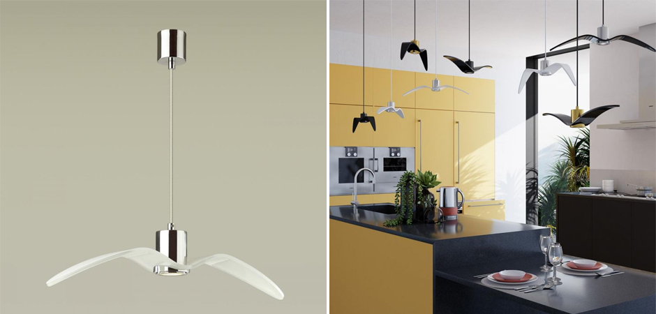 Подвесной светильник Seagull Average Chrome белый Подвесной светильник Seagull Average Chrome белый - Loft-Concept в Челябинске