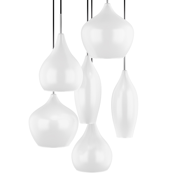 Люстра Candiano Milk 6 Light Белый Хром Люстра Candiano Milk 6 Light Белый Хром в Челябинске | Loft Concept