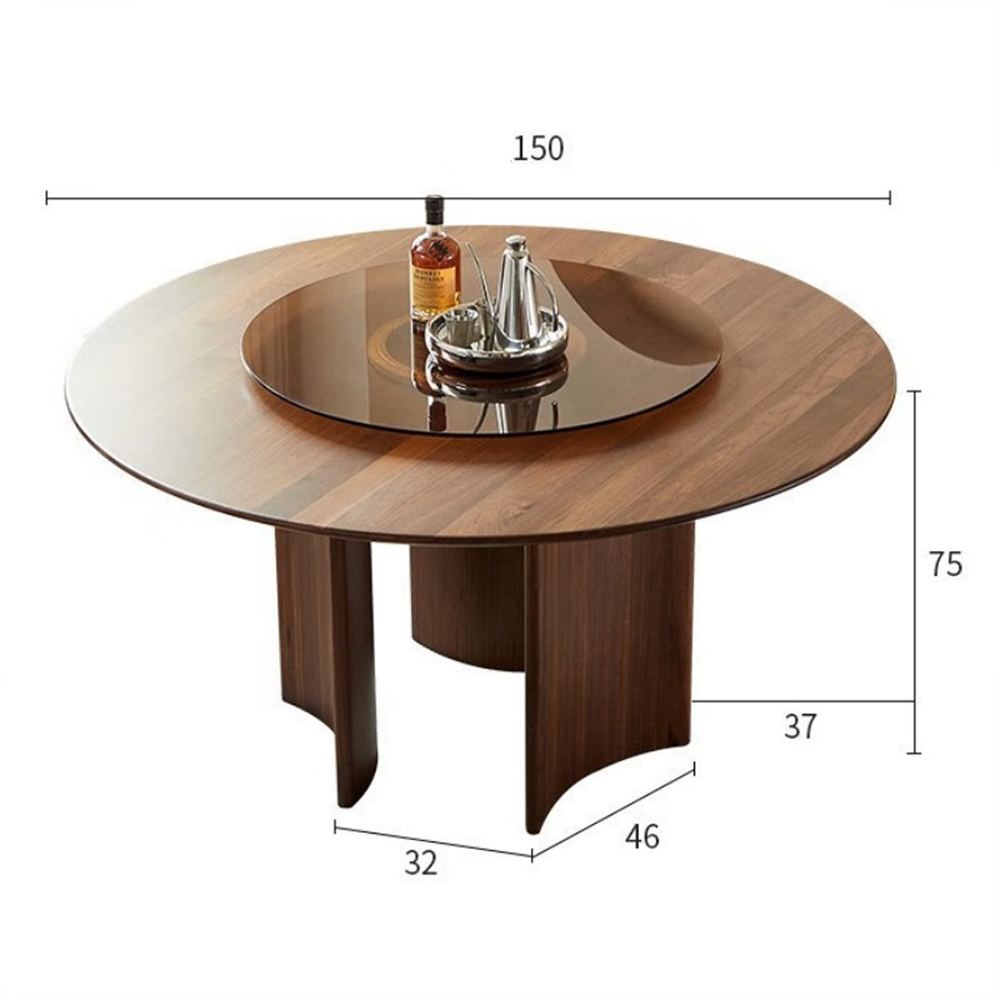Стол обеденный круглый с двойной столешницей Walnut Wood Table Стол обеденный круглый с двойной столешницей Walnut Wood Table в Челябинске