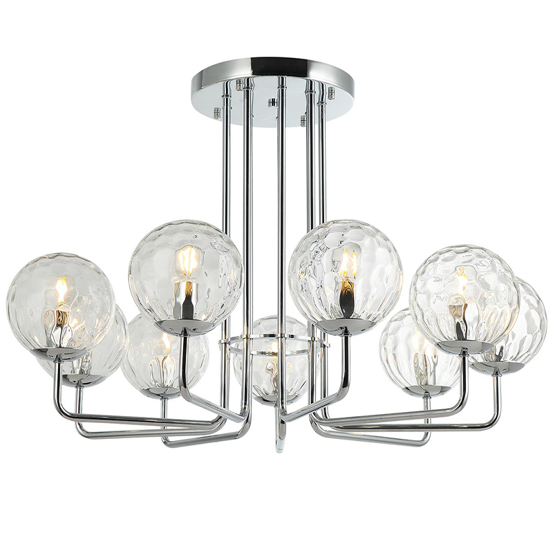 Люстра Hartley Chandelier 9 Прозрачный Хром Люстра Hartley Chandelier 9 Прозрачный Хром в Челябинске | Loft Concept