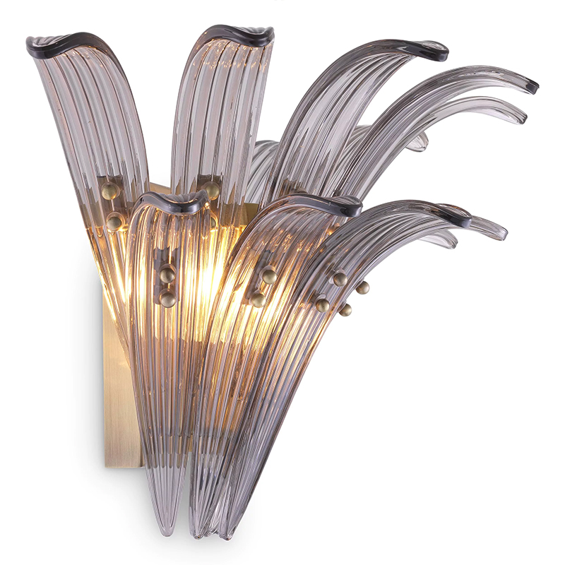Бра Eichholtz Wall Lamp Italo Стекло Смок Латунь Бра Eichholtz Wall Lamp Italo Стекло Смок Латунь в Челябинске | Loft Concept