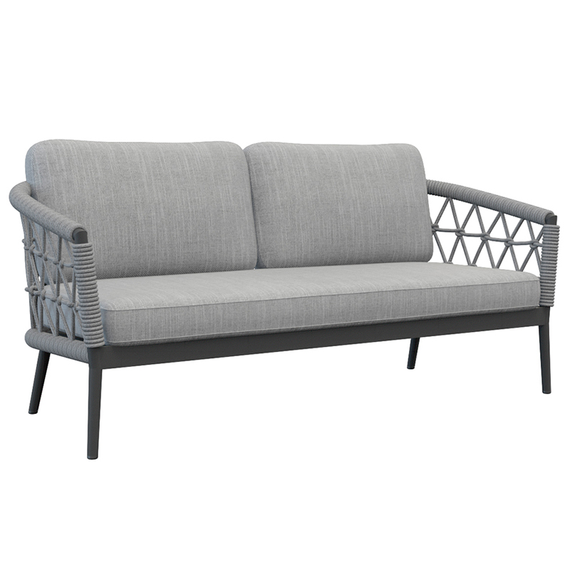 Уличный диван Niels Outdoor Sofa Серый Черный в Челябинске | Loft Concept 