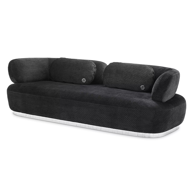 Диван Philipp Plein Sofa Signature Чёрный Черный Золотой Диван Philipp Plein Sofa Signature Чёрный Черный Золотой в Челябинске | Loft Concept