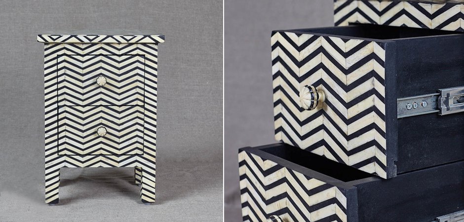 Комод инкрустация костью Inlaid Bone Chevron Mini Комод инкрустация костью Inlaid Bone Chevron Mini - Loft-Concept в Челябинске