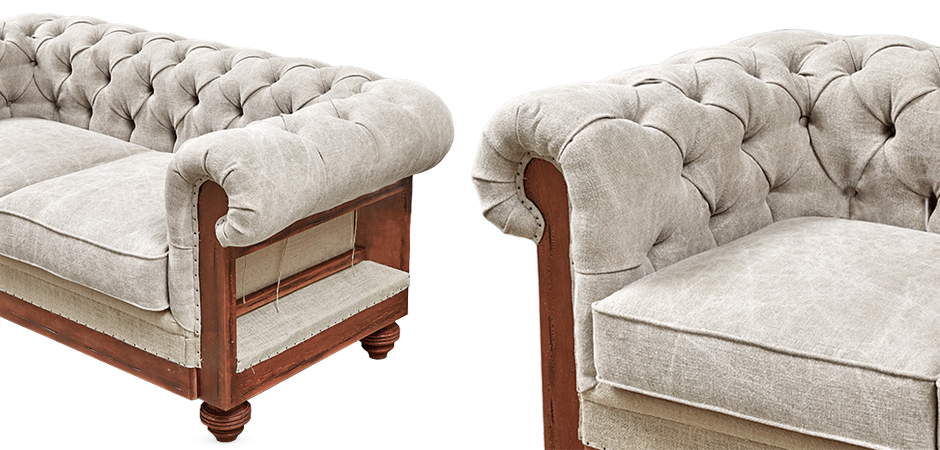 Диван Deconstructed Chesterfield Sofa double Ivory Диван Deconstructed Chesterfield Sofa double Ivory - Loft-Concept в Челябинске
