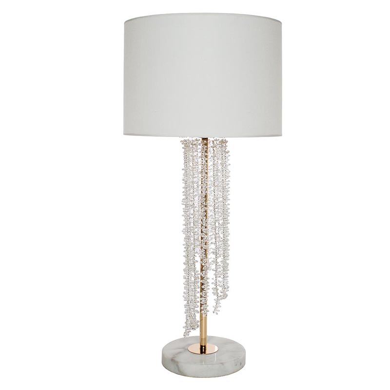 Настольная лампа Crystal Pendants Table Lamp Хром Белый в Челябинске | Loft Concept 