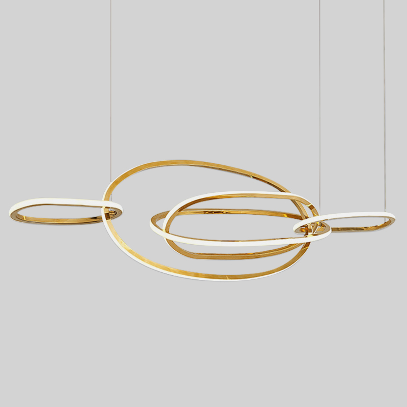 Люстра Horizontal Gold Oval Rings Chandelier Золотой Люстра Horizontal Gold Oval Rings Chandelier Золотой в Челябинске | Loft Concept