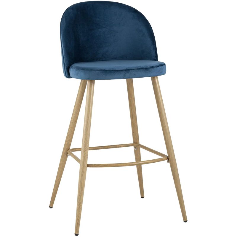 Барный Стул Miruna Chair Синий Велюр Синий Древесина Барный Стул Miruna Chair Синий Велюр Синий Древесина в Челябинске | Loft Concept