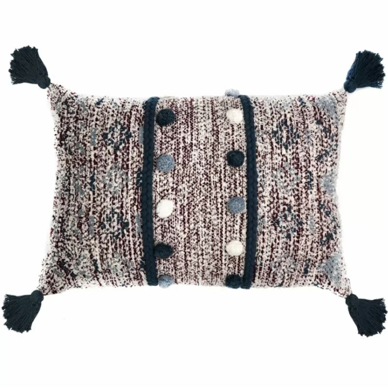 Подушка Lari Blue Ikat с кисточками Мульти Подушка Lari Blue Ikat с кисточками Мульти в Челябинске | Loft Concept