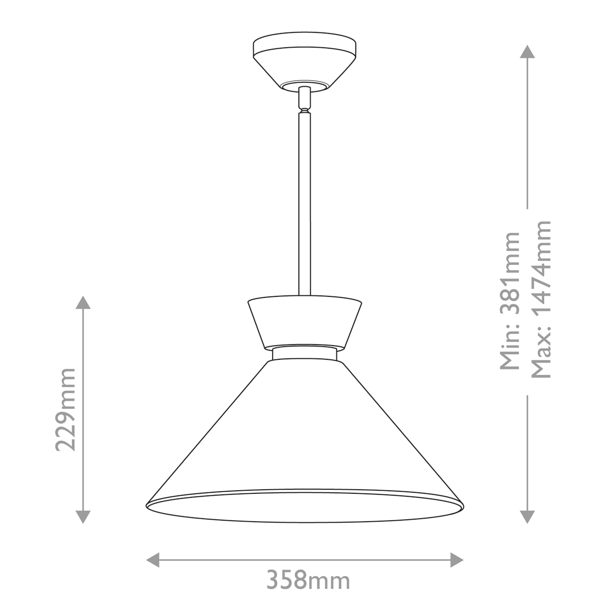 Подвесной светильник с белым стеклянным конусным плафоном Alora Mood в Челябинске