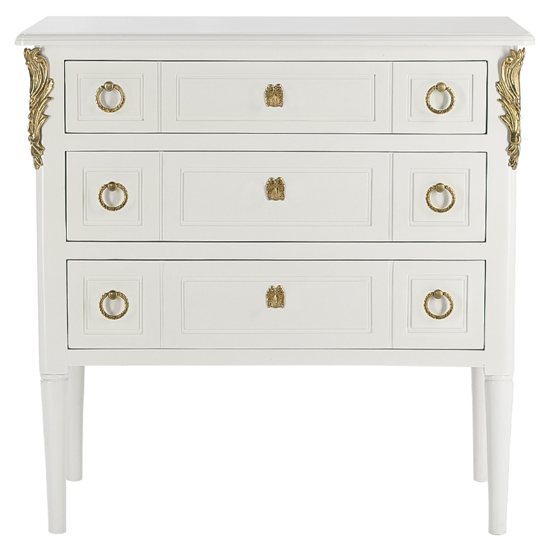 Комод белый L.XV CHEST OF DRAWERS Aurore Белый Золотой в Челябинске | Loft Concept 