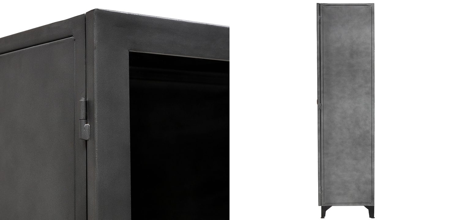 Шкаф металлический в стиле лофт с деревянными ящиками Russell Cabinet - фото №1