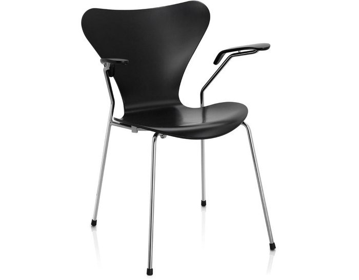 Стул Series 7 Chair Белый Черный Серебряный Стул Series 7 Chair Белый Черный Серебряный в Челябинске | Loft Concept