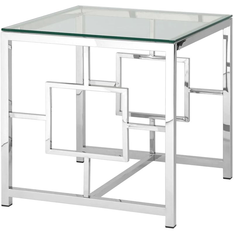 Стол приставной Milan Tables Silver Серебряный Прозрачное Стекло Стол приставной Milan Tables Silver Серебряный Прозрачное Стекло в Челябинске | Loft Concept
