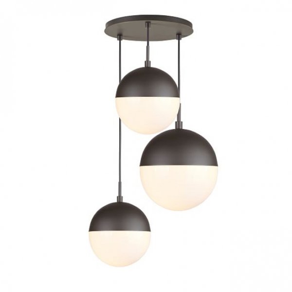 Подвесной светильник Copper Light Black Pendant 3 Черный Белый Подвесной светильник Copper Light Black Pendant 3 Черный Белый в Челябинске | Loft Concept