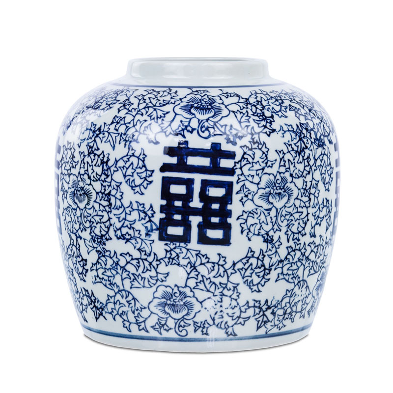 Китайская ваза Blue & White Ornament Vase Белый Синий Китайская ваза Blue & White Ornament Vase Белый Синий в Челябинске | Loft Concept