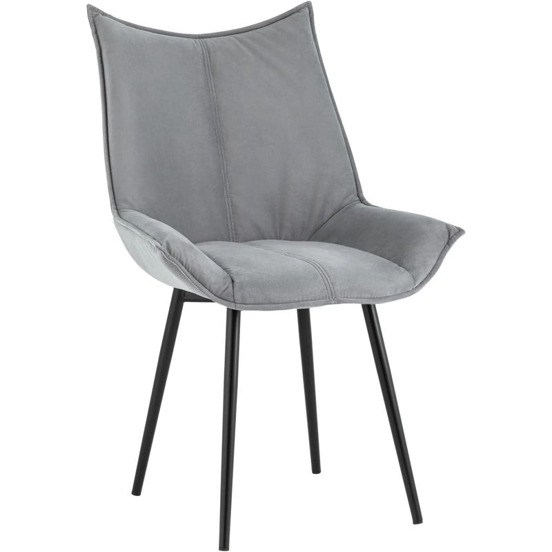Стул Oslo Chair Серый Велюр Черный Металл Серый Черный в Челябинске | Loft Concept 