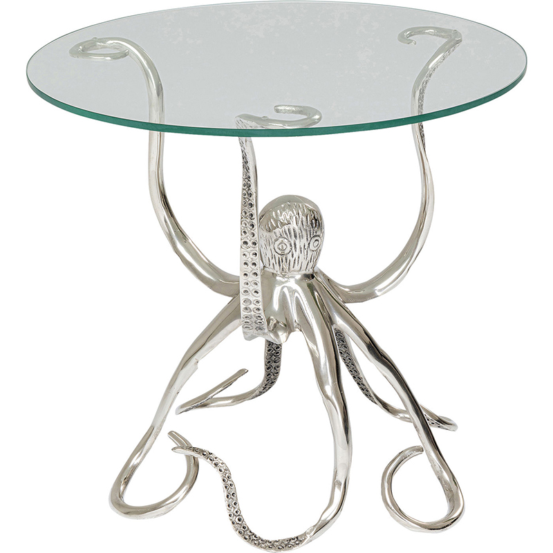 Приставной стол Silver Octopus Серебряный Прозрачный Приставной стол Silver Octopus Серебряный Прозрачный в Челябинске | Loft Concept