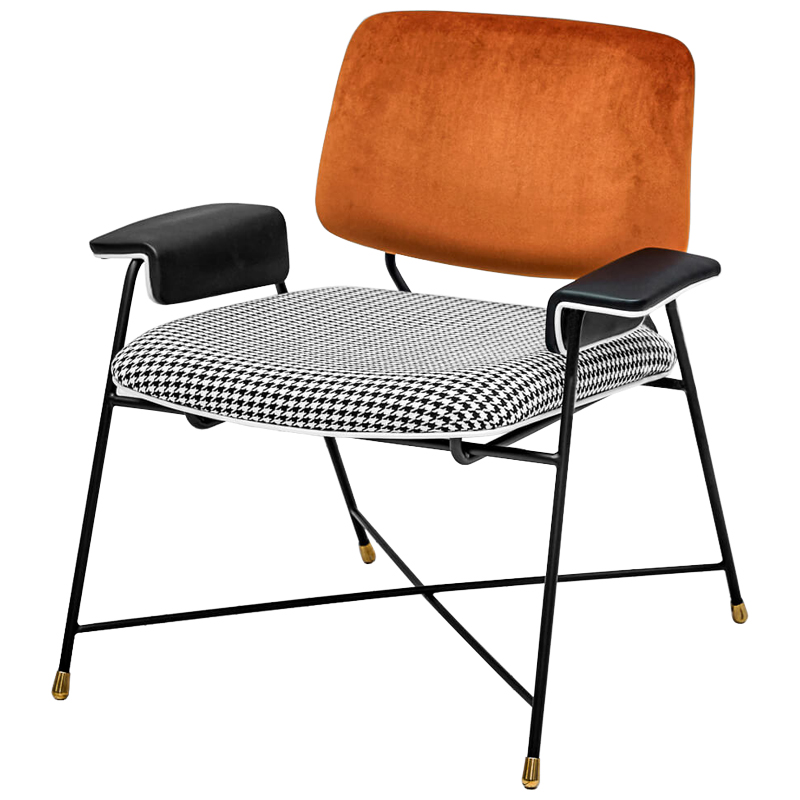 Кресло Bagot Chair Orange Черно-белый Оранжевый Кресло Bagot Chair Orange Черно-белый Оранжевый в Челябинске | Loft Concept