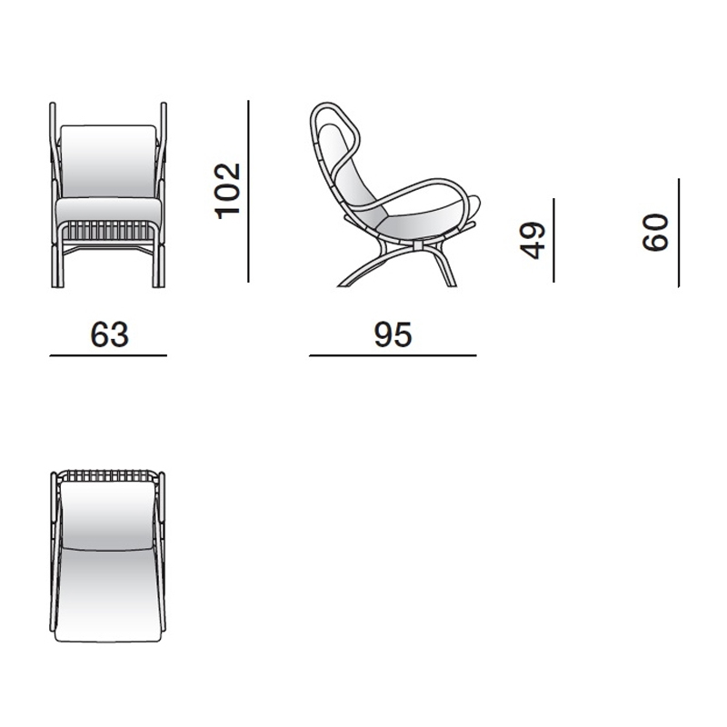 Дизайнерское кресло из ротанга Gio Ponti CONTINUUM D.163.7 BY BONACINA 1889 Armchair Дизайнерское кресло из ротанга Gio Ponti CONTINUUM D.163.7 BY BONACINA 1889 Armchair в Челябинске