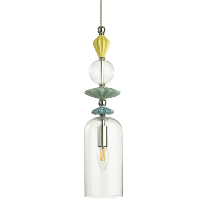 Подвесной светильник Iris Glas hanging lamp candy C chrome Прозрачное Стекло Прозрачный желтый Голубой Хром Прозрачный зеленый в Челябинске | Loft Concept 
