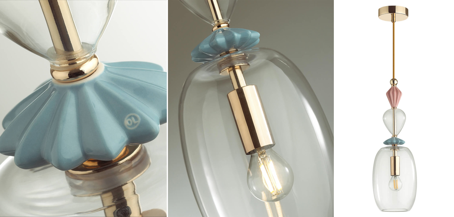 Подвесной светильник Iris Glas hanging lamp candy B - фото