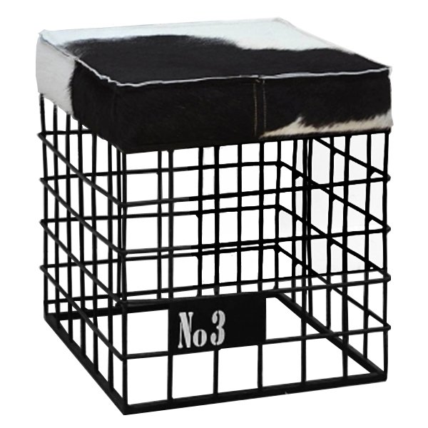 Табурет Cow Skin stool Черно-белый Черный матовый Табурет Cow Skin stool Черно-белый Черный матовый в Челябинске | Loft Concept