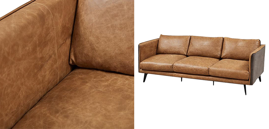 Диван Caramel Leather & Textiles Triple Sofa Диван Caramel Leather & Textiles Triple Sofa - Loft-Concept в Челябинске