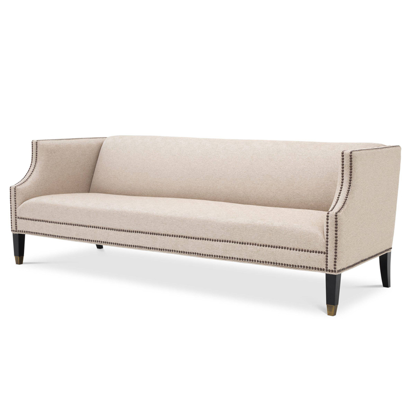 Диван Eichholtz Sofa Doheny Песочный Латунь Черный Диван Eichholtz Sofa Doheny Песочный Латунь Черный в Челябинске | Loft Concept