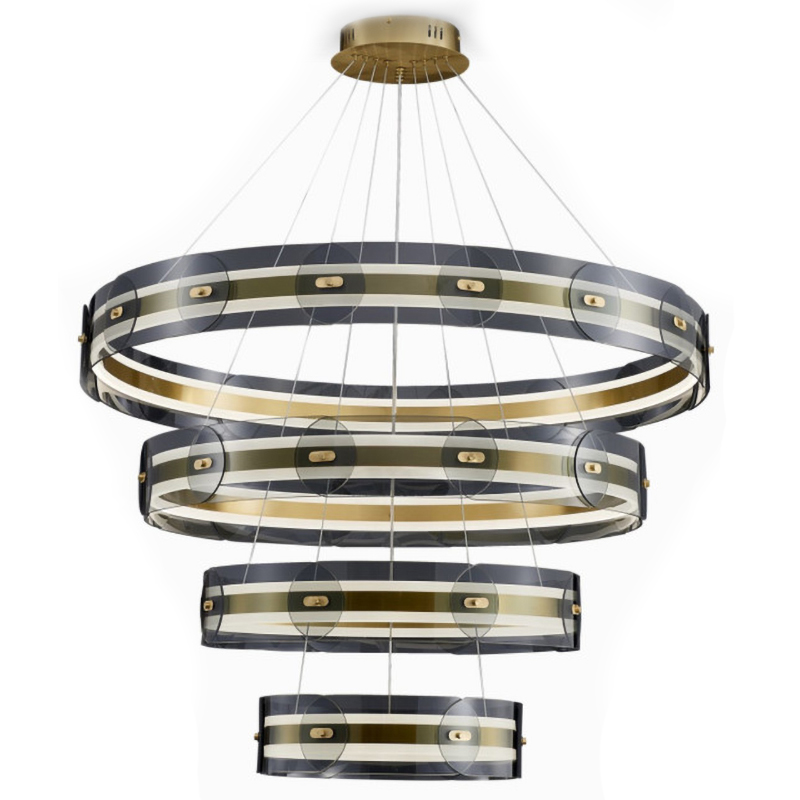 Люстра Gold 3 ring horizontal chandelier Прозрачный Латунь в Челябинске | Loft Concept 