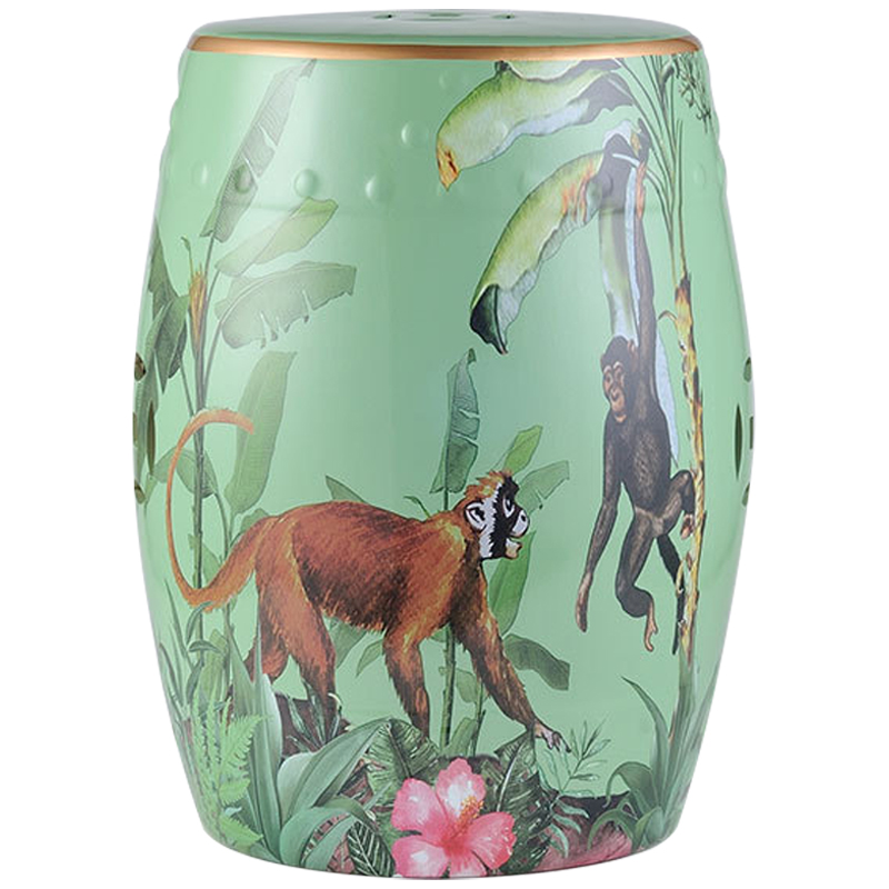 Керамический табурет Monkey Tropical Animal Ceramic Stool Green Зеленый Мульти Керамический табурет Monkey Tropical Animal Ceramic Stool Green Зеленый Мульти в Челябинске | Loft Concept