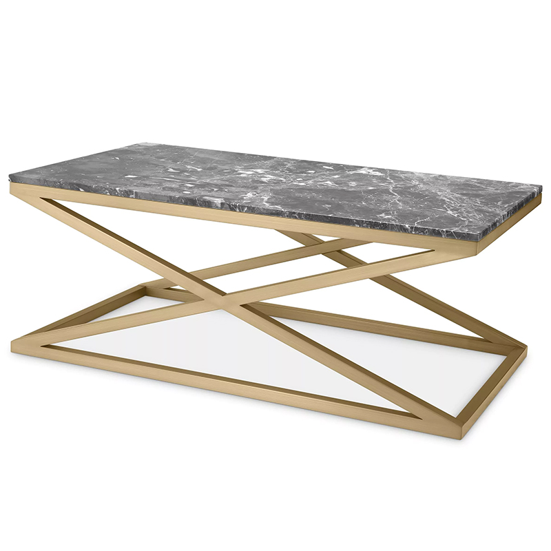 Кофейный стол Eichholtz Coffee Table Criss Cross Латунь Серый Кофейный стол Eichholtz Coffee Table Criss Cross Латунь Серый в Челябинске | Loft Concept