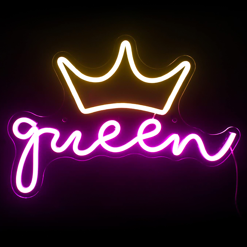 Неоновая настенная лампа Queen Neon Wall Lamp Розовый Желтый Неоновая настенная лампа Queen Neon Wall Lamp Розовый Желтый в Челябинске | Loft Concept