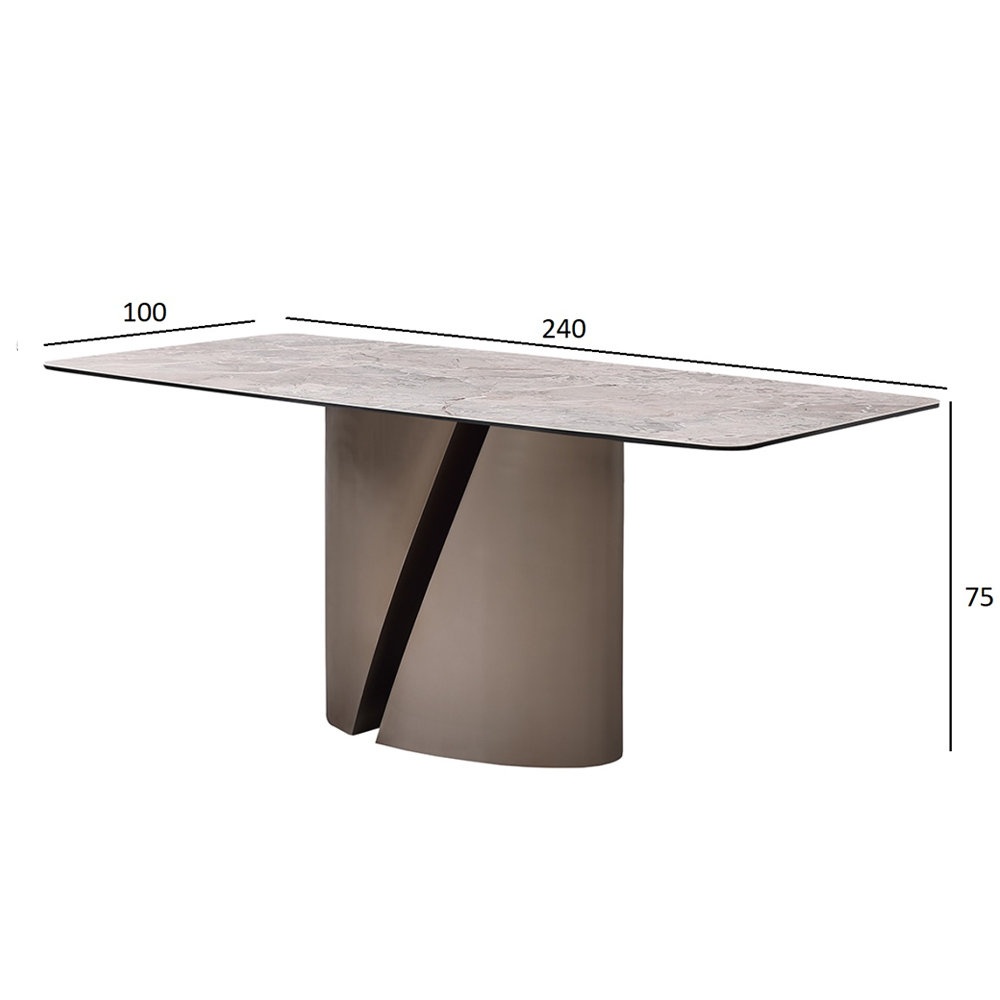 Стол обеденный керамический серый Servorios в Челябинске