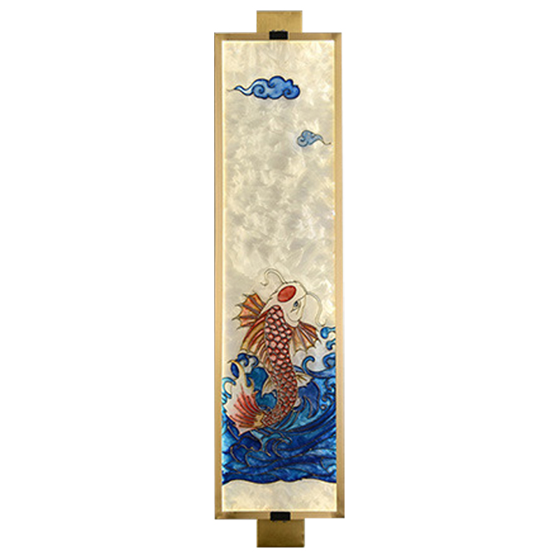 Настенный светильник Red Fish Oriental Scenes Wall Lamp Мульти Золотой Синий Красный Настенный светильник Red Fish Oriental Scenes Wall Lamp Мульти Золотой Синий Красный в Челябинске | Loft Concept