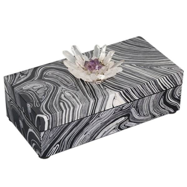 Шкатулка stone Flower Gray Серый Шкатулка stone Flower Gray Серый в Челябинске | Loft Concept