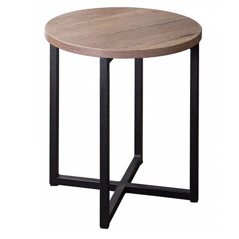 Приставной стол Industrial Oak Heidi Side Table Черный Дерево Табак Приставной стол Industrial Oak Heidi Side Table Черный Дерево Табак в Челябинске | Loft Concept