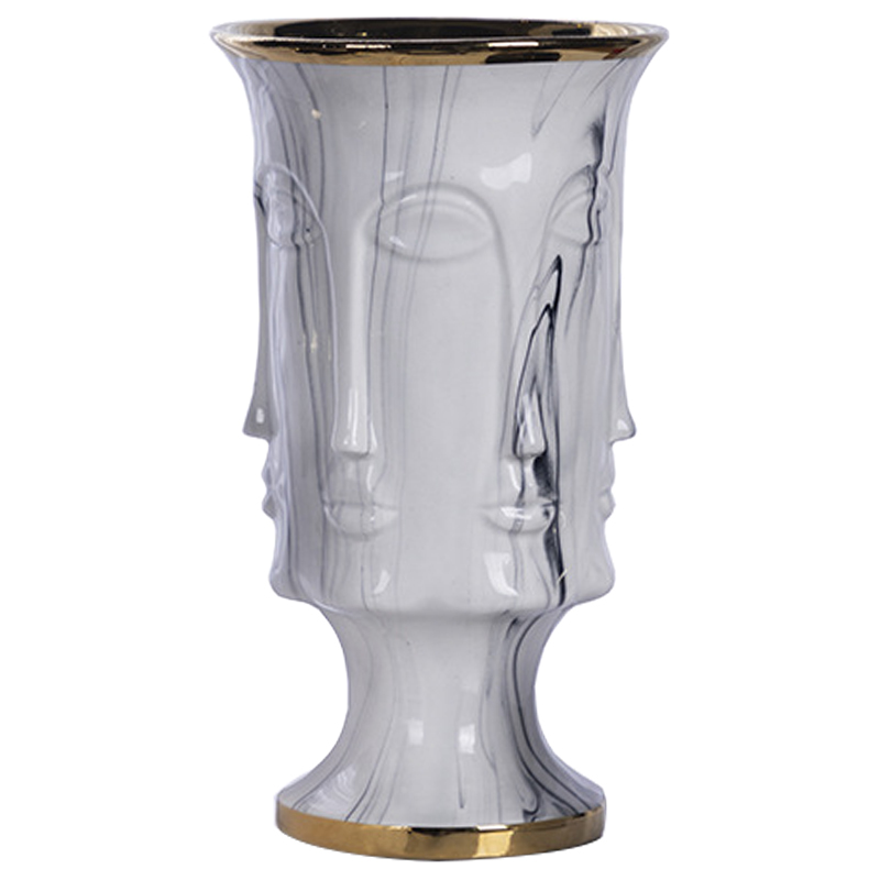 Ваза DORA MAAR URN Grey Marble Vase Глянцевое золото Белый Мрамор Bianco Ваза DORA MAAR URN Grey Marble Vase Глянцевое золото Белый Мрамор Bianco в Челябинске | Loft Concept