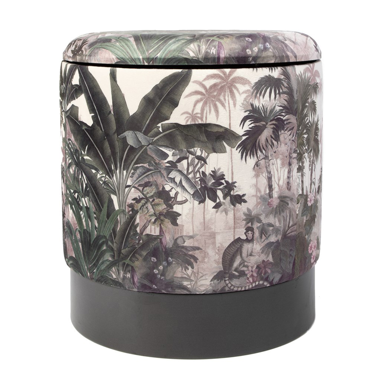 Пуф PUF Jungle Print rainforest Мульти Черный Пуф PUF Jungle Print rainforest Мульти Черный в Челябинске | Loft Concept