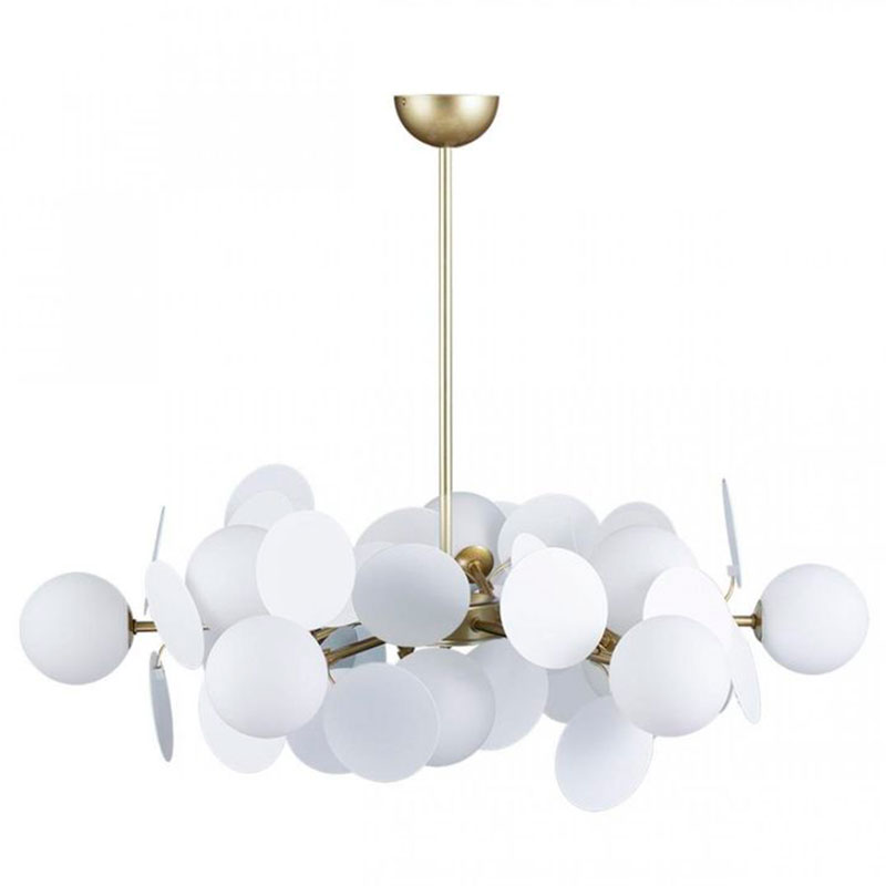 Люстра MATISSE Chandelier White 12 ламп Белый Золотой Люстра MATISSE Chandelier White 12 ламп Белый Золотой в Челябинске | Loft Concept